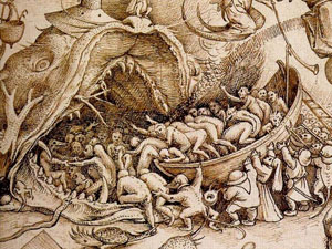 Питер Брейгель, Семь смертных грехов, Страшный суд, фрагмент, адские врата в виде пасти библейского Левиафана