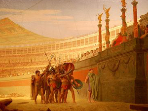 Фрагмент картины Ж.-Л. Жерома «Ave, Caesar, morituri te salutant!»